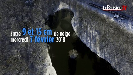 La Seine-et-Marne glacée vue du ciel