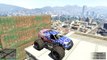 GTA 5 Wiggle Wiggle Wiggle! | DRIVING MONSTER TRUCKS UP BUILDINGS | GTA Online Crazy Stunts