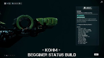 Warframe Kohm - Begginer Status Build
