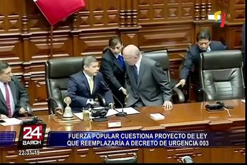 Fuerza Popular cuestiona proyecto de Ley que reemplazaría a Decreto de Urgencia 003