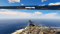 GTA 5 Online - FLYING BMX GLITCH! - How to Fly / Glide a Bike - GTA 5 Stunts Trick