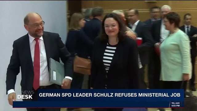 i24NEWS DESK | German SPD leader Schulz refuses ministerial job | Friday, February 9th 2018