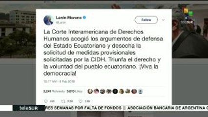 Lenín Moreno celebra la decisión de la Corte IDH