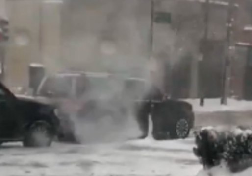 Snow Devil Swirls in Chicago as Snowstorm Cripples City