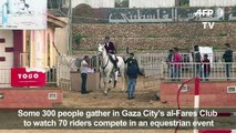 Palestinians take part in horse riding competition in Gaza