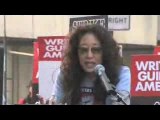 Sandra Oh @ Hollywood Labor Solidarity Rally