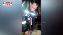 رائد حماية مدنية ينقذ كلبا من الموت اختناقا فى حريق بسموحة