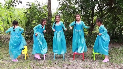 خمسة أطفال الصغار القفز على سرير أغاني الحضانة القوافي للأطفال