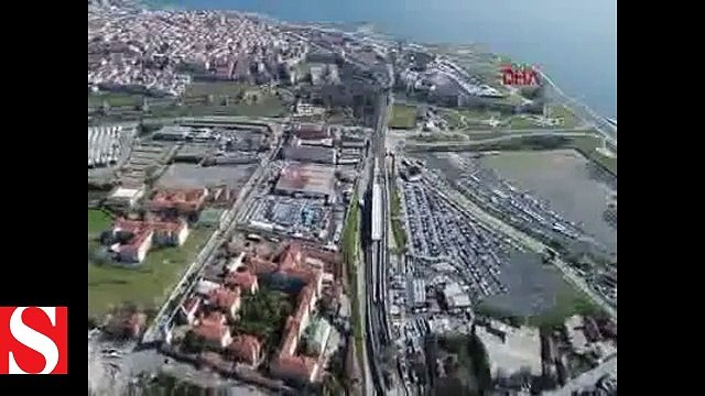 Halkalı-Sirkeci tren hattındaki son durum havadan görüntülendi