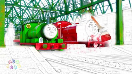 How to Coloring Thomas, James and Percy ♦ Coloring page with Thomas and Friends