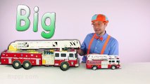 Learn Sizes with Fire Trucks _ Blippi Toys Smallest to Biggest