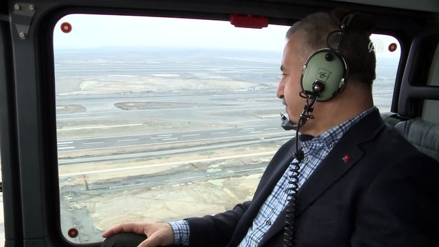 Bakan Arslan, İstanbul Yeni Havalimanı inşaatını havadan inceledi - İSTANBUL