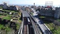 Halkalı-Sirkeci tren hattındaki son durum havadan görüntülendi