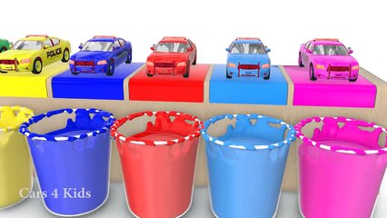 Learn colors Police Cars for Kids and Fun Learning Vehicles 3D Cartoons for Children Video
