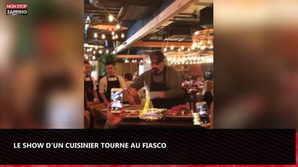 Dans un restaurant, le show de ce cuisinier devant des clients tourne au fiasco (vidéo)