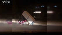 Buzdolabını motosikletle taşıdılar