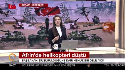 Afrin'de helikopter düştü