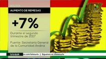 Remesas de países de Comunidad Andina registran aumento de 9.5%