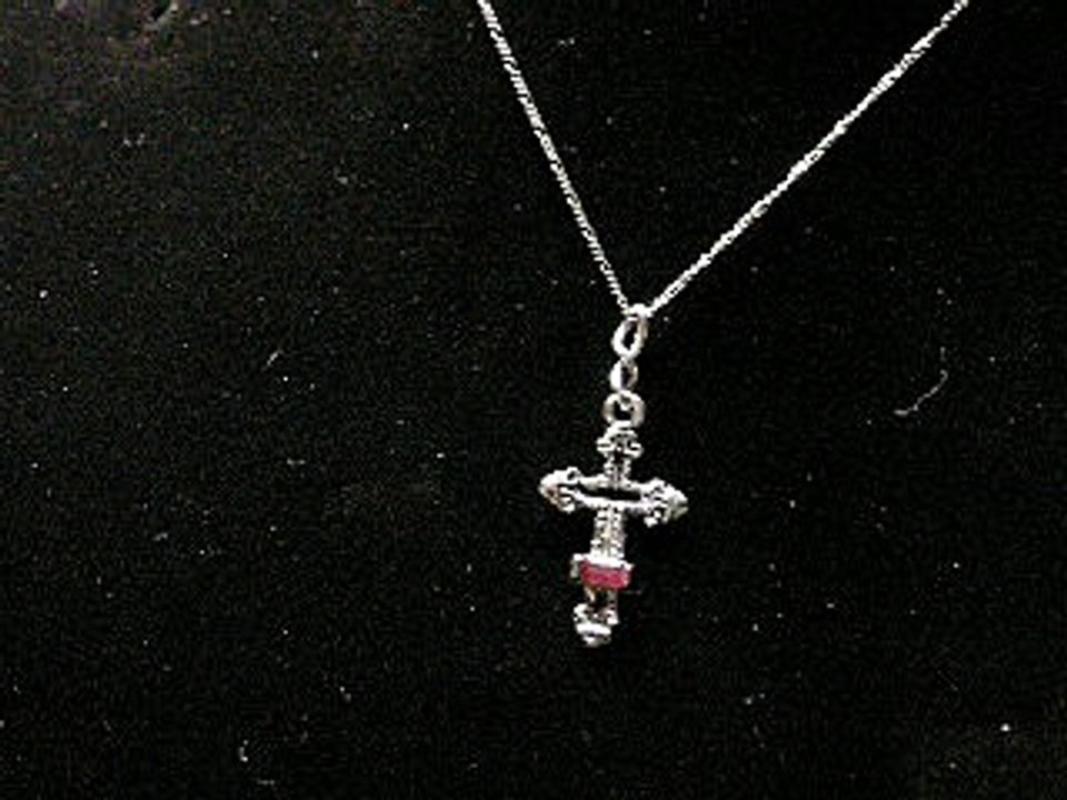 Sterling Cross with Ruby