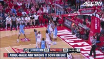 NC State's Abdul-Malik Abu Throws Down Big-Time Dunk On UNC...Twice!