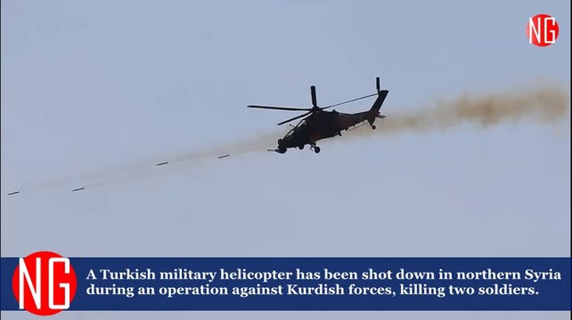 Kurdish Syrian People Shoot Down Turkish Helicopter