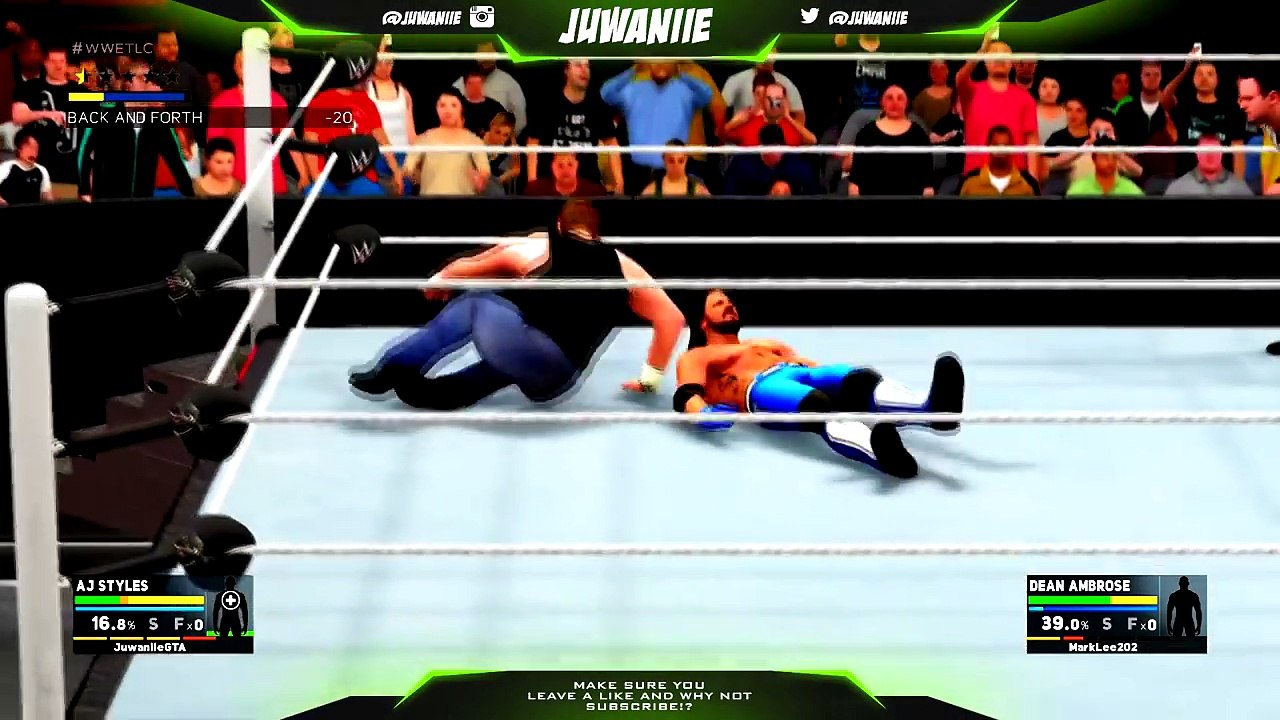 WWE AJ STYLES VS DEAN AMBROSE TLC 2016 (CHAMPIONSHIP MATCH)