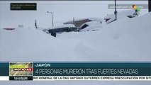 Mueren 4 personas en Japón tras fuertes nevadas