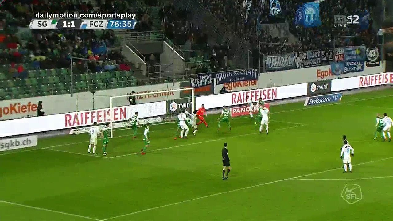 Raphael Dwamena Goal HD - St. Gallen 1 - 2 FC Zurich - 11.02.2018 (Full Replay)