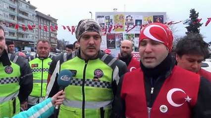 Motosikletlilerden Afrin Şehitleri için saygı sürüşü