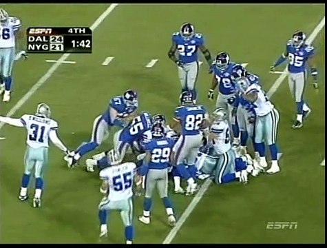 Giants near fumble on kickoff