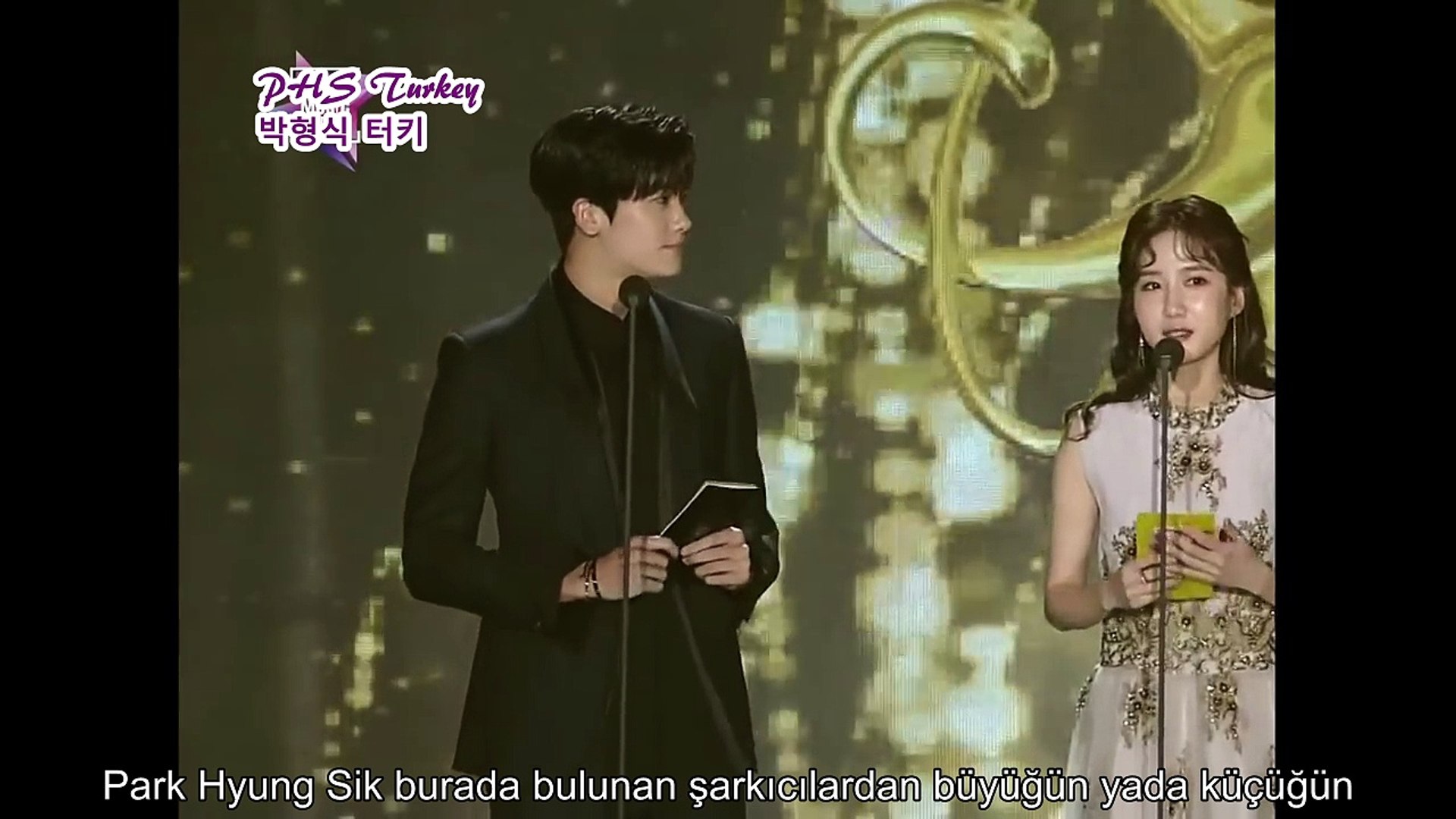 180125 park hyung sik in 27 muzik odulleri toreninde bts den v ye sevgisi turkce altyazili trsub dailymotion video