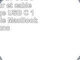 iProtect Set 21 USBC adaptateur et câble de recharge USB C 1m pour Apple MacBook