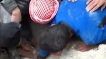 Amazing rescue: Buried baby is pulled from underneath rubble in Aleppo, Syria