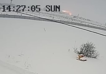 Security Camera Footage Shows Moment of Plane Crash Outside Moscow