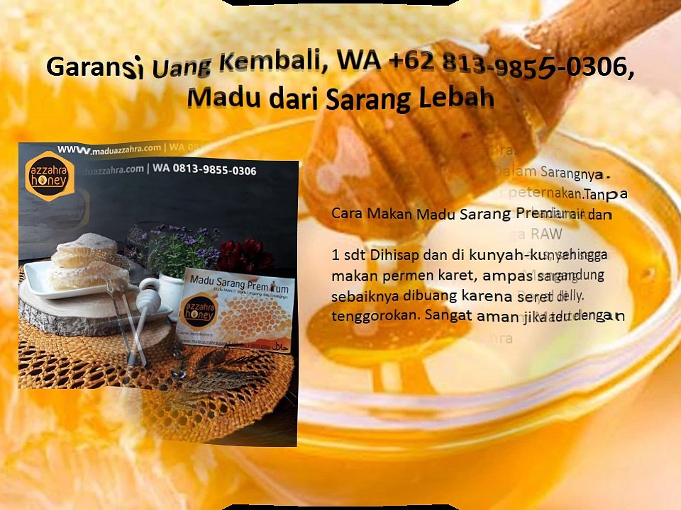 Garansi Uang Kembali, WA +62 813-9855-0306, Madu dari Sarang Lebah