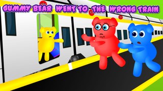 Cute baby gummy bear went on the wrong train finger family song