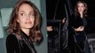 Radiant Angelina Jolie is stylish in black plush coat over long dress as she steps out in New York City