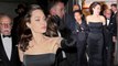 Giving the cold shoulder! Angelina Jolie wows in black strapless gown after dinner with family in chilly New York City