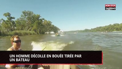 Un homme décolle en bouée tirée par un bateau (vidéo)