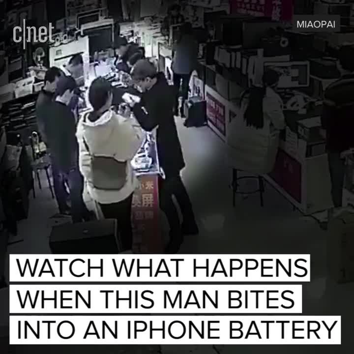 iPhone battery explodes mid-bite