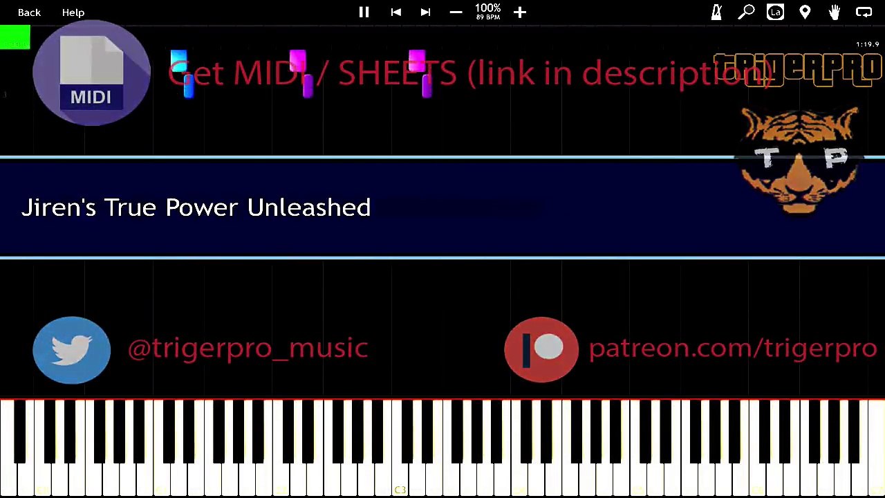 Jiren's True Power Unleashed - Dragon Ball Super OST , Episode 127 (Piano Tutorial) [Synthesia]