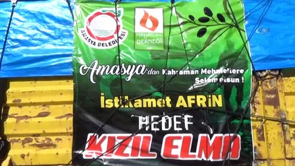 Amasya'dan Afrin'deki Mehmetçiğe 4 Tır Dolusu Destek