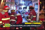 Surco: mecánico es atropellado cuando reparaba vehículo en la avenida Javier Prado