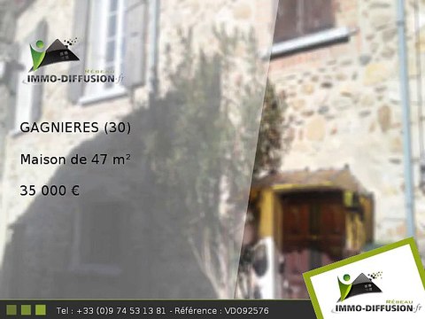 Maison A vendre Gagnieres 47m2 - 35 000 Euros