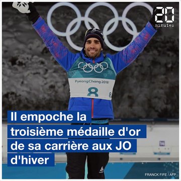 JO 2018: Martin Fourcade, médaille d'or lors de l'épreuve de poursuite