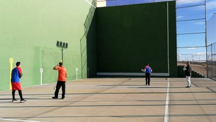 Frontenis 3ª división Rivas vs Daganzo 1ª partida ultimos tantos set 1