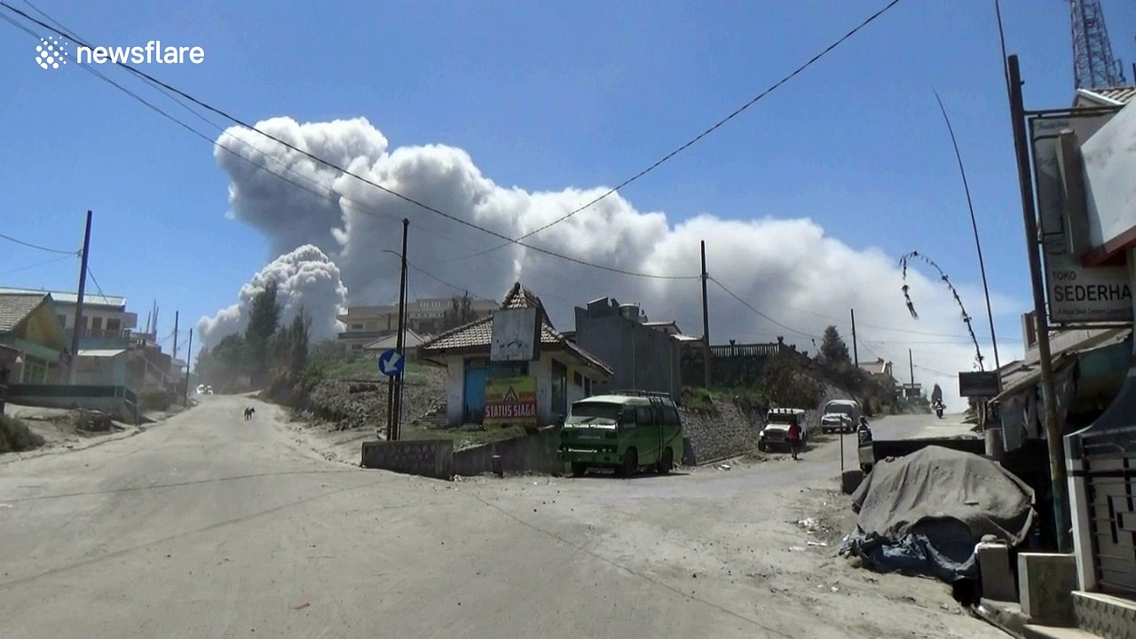 Spectacular eruption of Mount Bromo in Indonesia