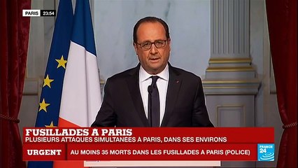 Attentats terroristes à Paris : État d'urgence décrété - Allocution de François Hollande