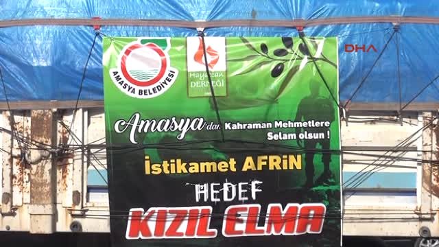 Amasya'dan Mehmetçik İçin 4 Tır Yardım Malzemesi Dualarla Gönderildi