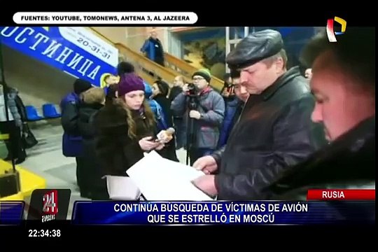 Rusia: búsqueda de víctimas de avión caído continúa